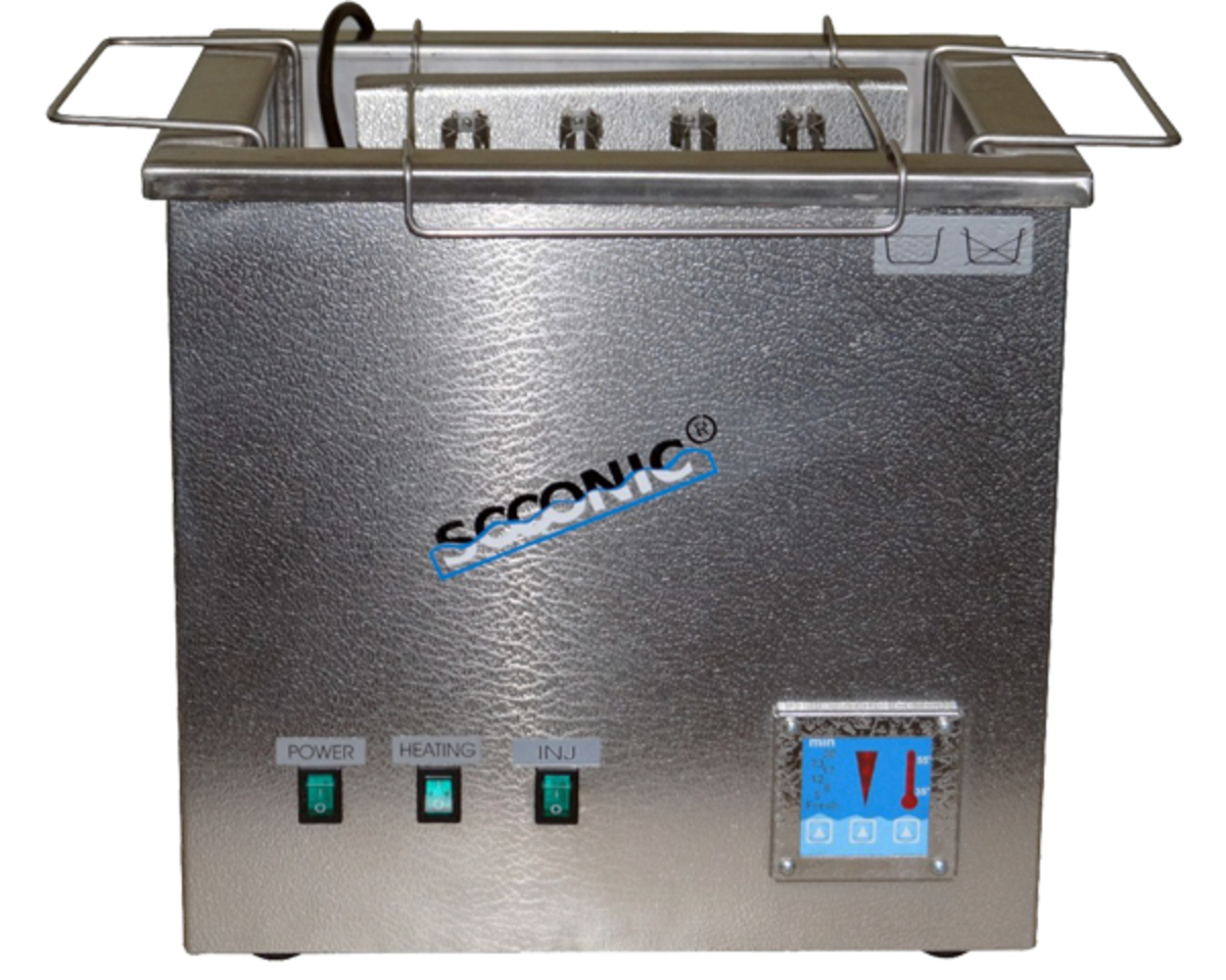 Ultrasonic cleaners for injection nozzles and carburettors